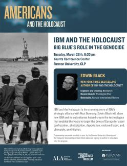 Special Event: Edwin Black on IBM and the Holocaust at Furman University