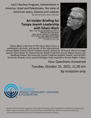 Special Event: Edwin Black Leadership Briefing, Oct 25, 2022