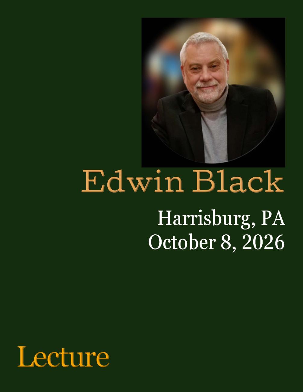 Special event: Lecture, Oct 2026, Harrisburg