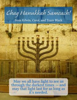 Hanukkah Sameach from Team Black
