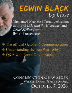 Special event: October 7 Commemoration 2026, Ohav Zedek, Wilkes-Barre